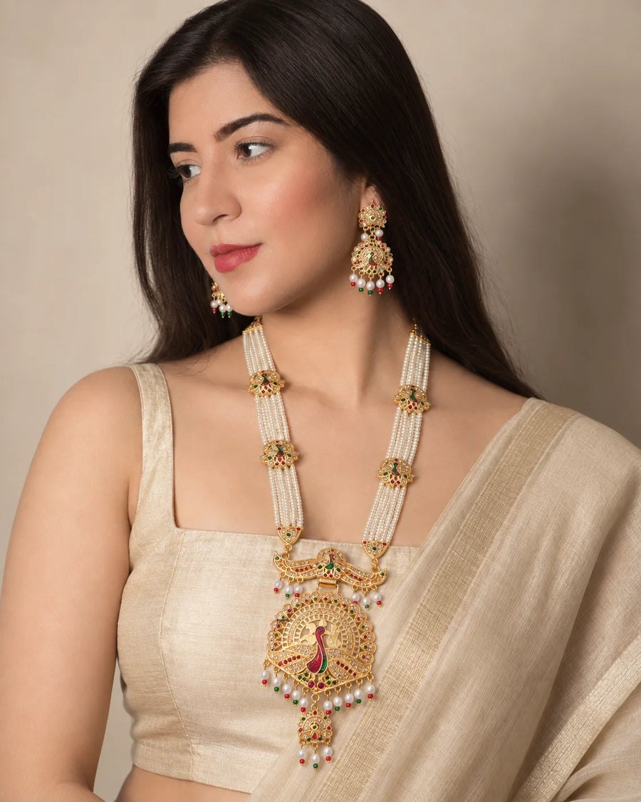 Mayura Pearl Rani Haar Necklace Set