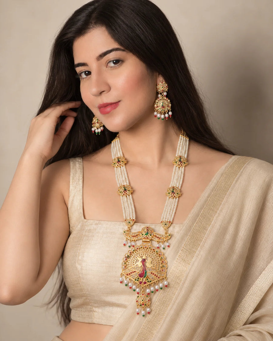 Mayura Pearl Rani Haar Necklace Set
