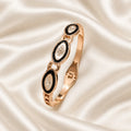 Noor Black Enamel Oval Bangle