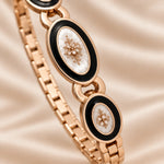 Noor Black Enamel Rose Gold Bangle square macro detail