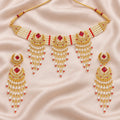 Ruhani Ruby Pearl Choker & Earrings Set