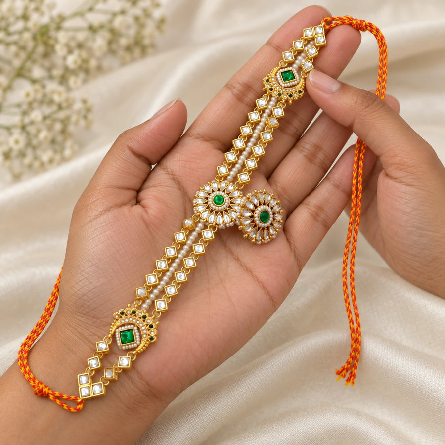 Harit haath phool presented in hand