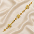 Meher Pearl Emerald Gold Shishphool Headpiece