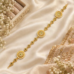 Meher Pearl Emerald Gold Shishphool Headpiece — lifestyle