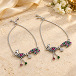 Oxidized silver peacock payal anklet pair lifestyle setting