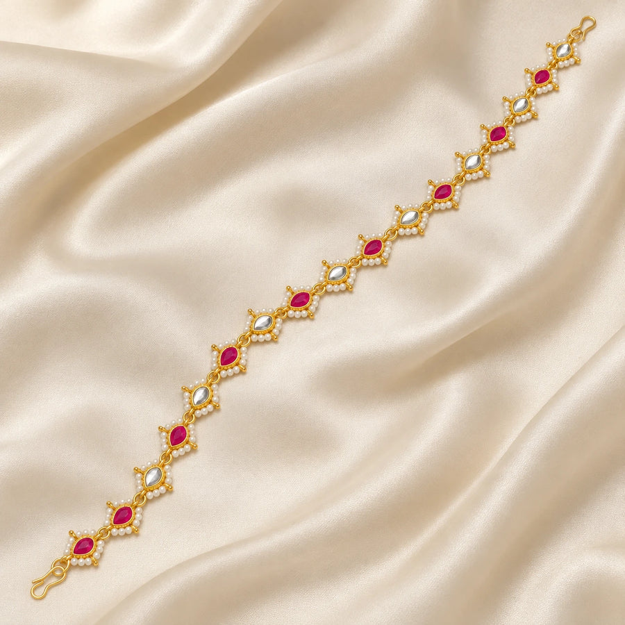 Roshni ruby mirror kundan sheeshphool flatlay